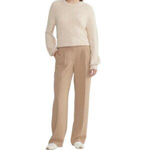 Aritzia The Effortless Pant 8 Gold Camel High-Rise Wide-Leg Crepette Trouser NWT